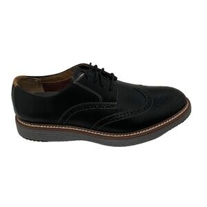 Mens Johnston & Murphy Upton Wing Tip Oxford in Black Leather. 20-3531